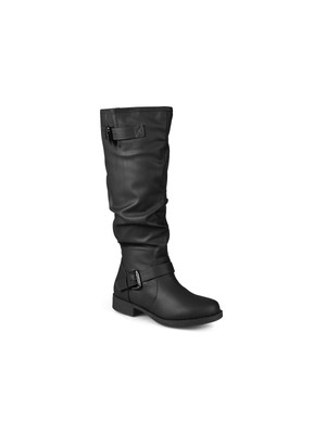 

JOURNEE COLLECTION Женские черные сапоги для верховой езды с напуском и широкой икрой Stormy, Черный, STORMY-BLK-080XWC