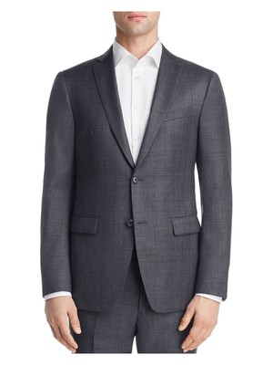 

John Varvatos Mens Star Usa Серый однобортный блейзер Skinny Fit