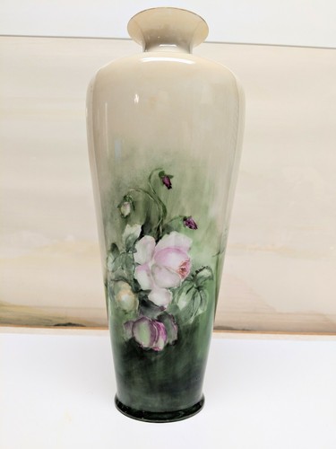 Beleek Porcelain Hand Painted Vase Roses 13