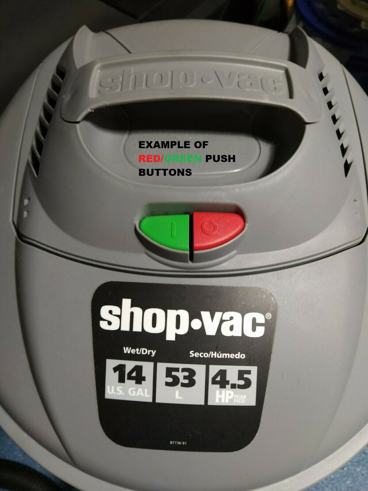 NEW Genuine ON/OFF Rocker Switch ShopVac Switch Underneath R/G Push Shop Vac Red