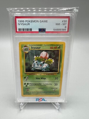 1999 Pokemon #30 Ivysaur PSA 8 NM-MT  Live Auction Sale See Store