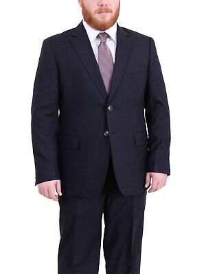 Мужской шерстяной костюм в клетку на двух пуговицах Arthur Black Executive Portly Fit темно-синего цвета