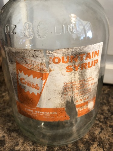 Orange Crush Fountain Syrup Jug