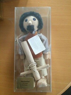 Holzmarionette HANDWERKER von DECOTOY /Schweiz. NEU/UNBENUTZT - RARITÄT! 