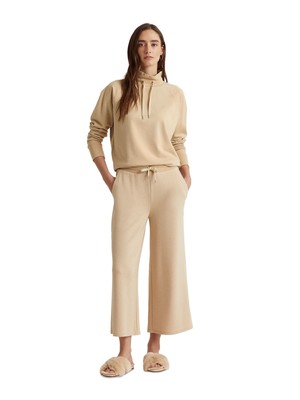 

LAUREN RALPH LAUREN Женские бежевые укороченные широкие брюки с эластичной резинкой на талии, Бежевый, 200841716002