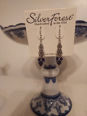 silver forest earrings new