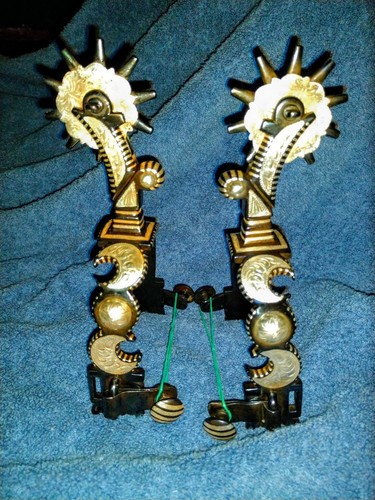 WESTERN SPURS HANDMADE CLASSIC STERLING SILVER INLAY  