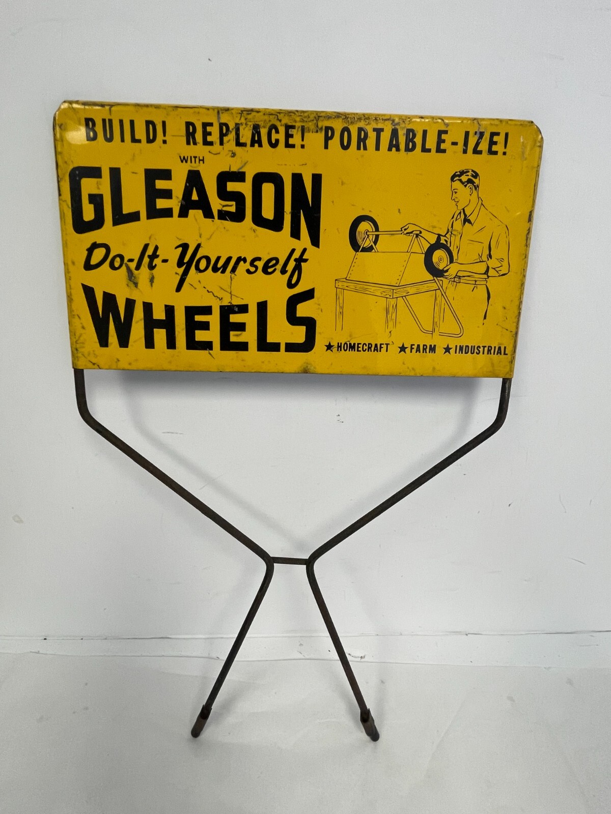 1940'S VINTAGE GLEASON DOITYOURSELF HARDWARE STORE METAL DISPLAY RACK