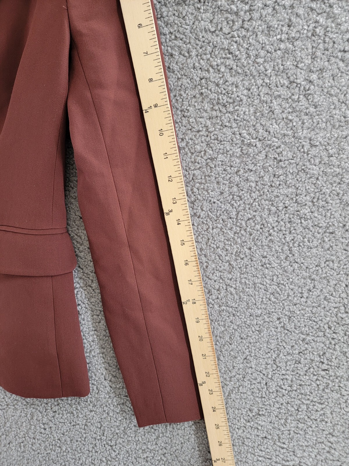 PAIGE Malbec Blazer Women's 2 Mahogany Welt Pockets Long Sleeve Button Front - Picture 5 of 20