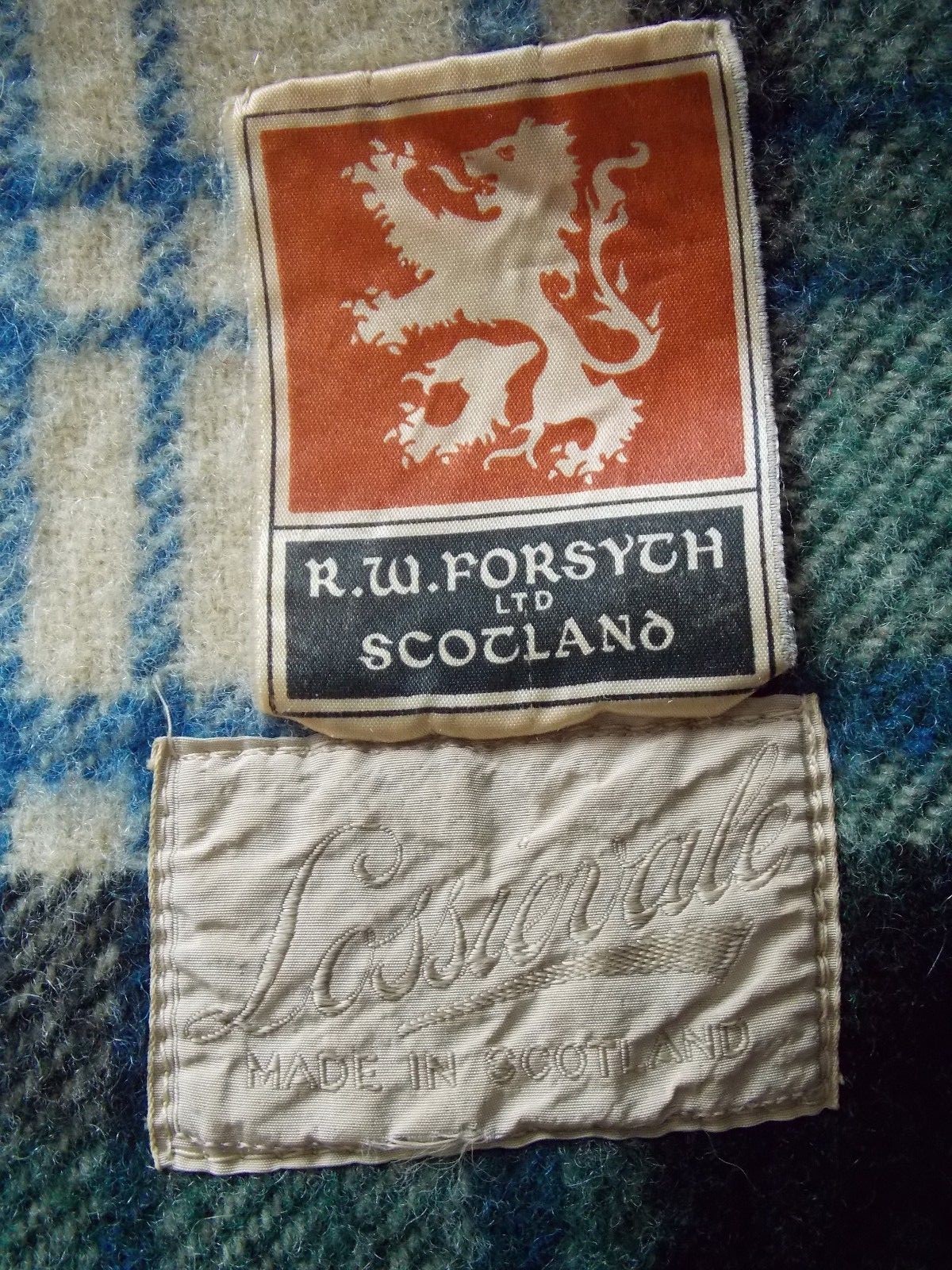 Vintage Forsyth Scottish Wool Plaid Stadium/Lap Blanket- 50 x 62