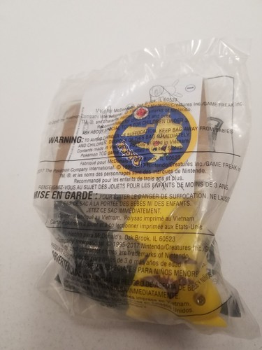 McDonald's 2017 pokemon toy #1 sun moon Pikachu with Pikachu card showing!!new