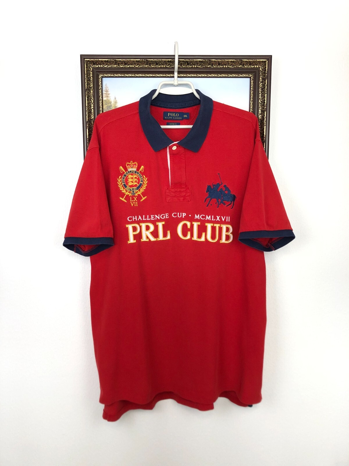 Vintage Polo Ralph Lauren PRL CLUB Polo Shirt Tee Red Mens