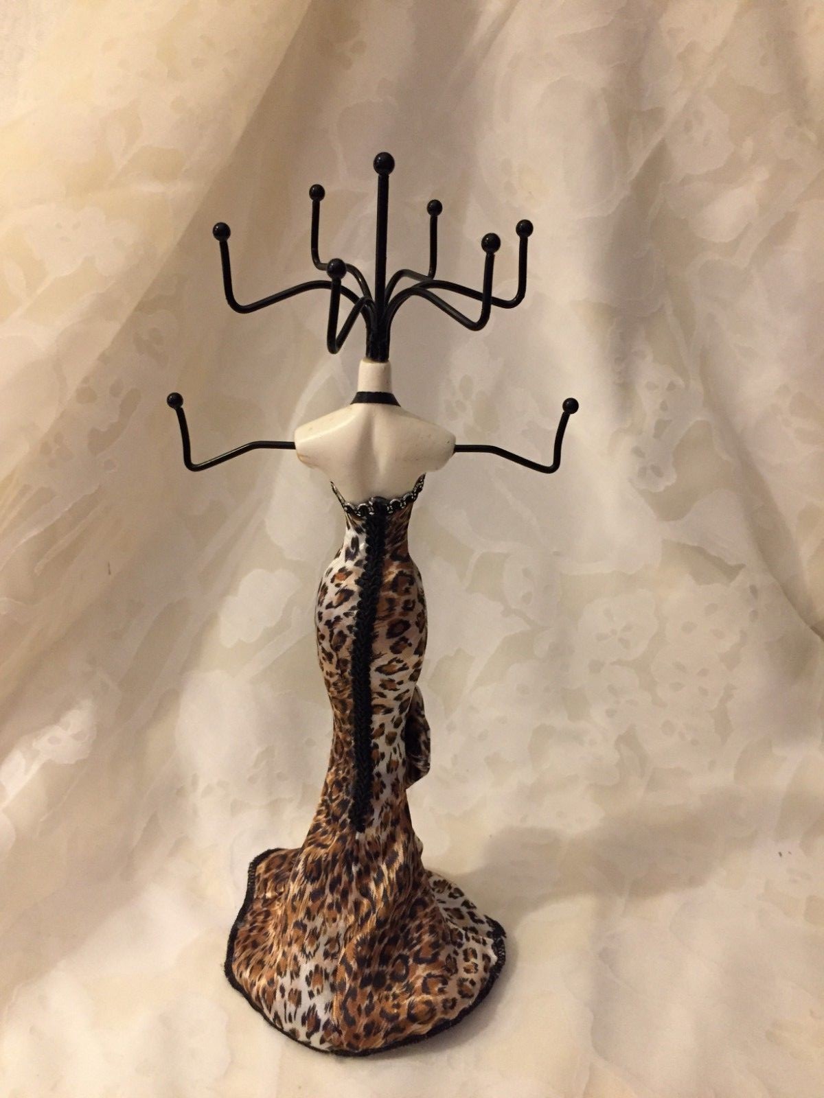 Necklace Chain Holder Leopard Print Dress Woman Mannequin Shaped