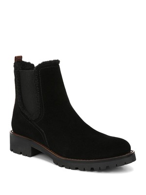 

SAM EDELMAN Женские черные кожаные ботильоны без шнуровки Jaclyn с круглым носком на блочном каблуке, Черный, G1231L1