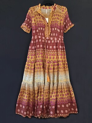 Free People Rare Feeling Maxi Goldenrod S Prairie Dress Reg $148.00 NWT