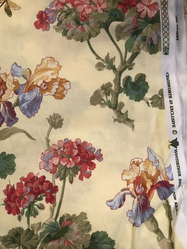 Kravet Upholstery Designer Decor Fabric Soft Yellow Ground Floral Irises 8 yards