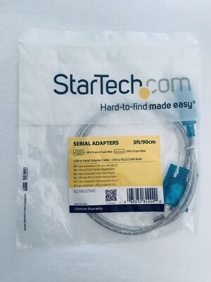 StarTech.com 3ft USB to RS232 DB9 Serial Adapter Cable - Up to 1 Mbps USB to Ser