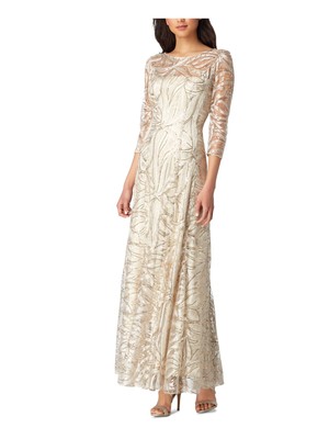 

Женский розовый комбинезон TAHARI ARTHUR S. LEVINE с рукавом 3/4, иллюзорным вырезом, формальный комбинезон