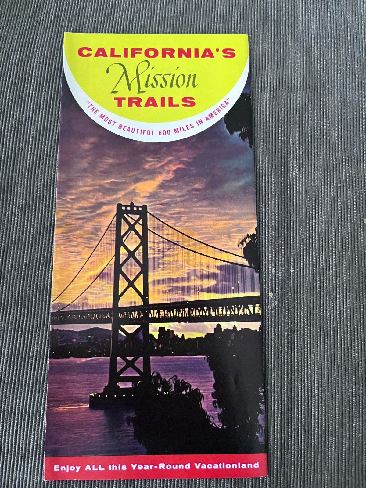 California Mission Trails Golden Gate Bridge  brochure 1960s