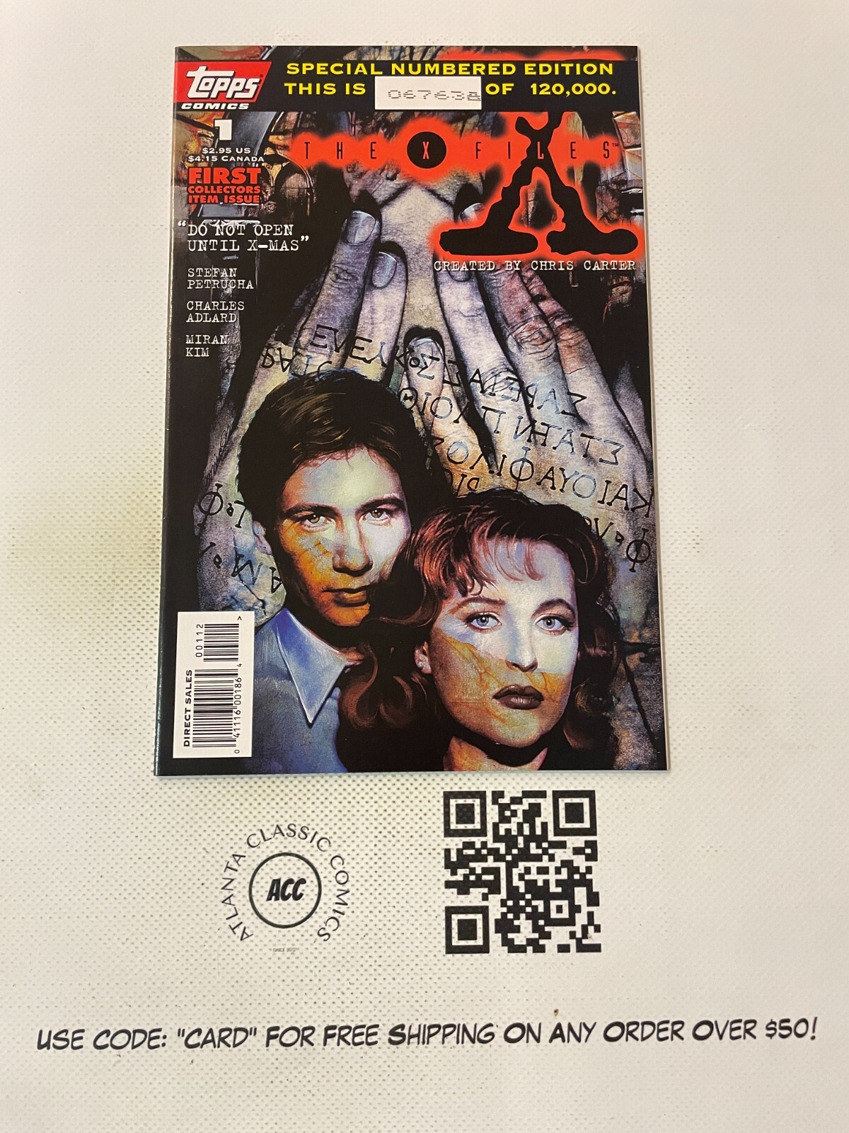 The X-Files # 1 NM Topps Comic Book Chris Carter David Duchovny 2