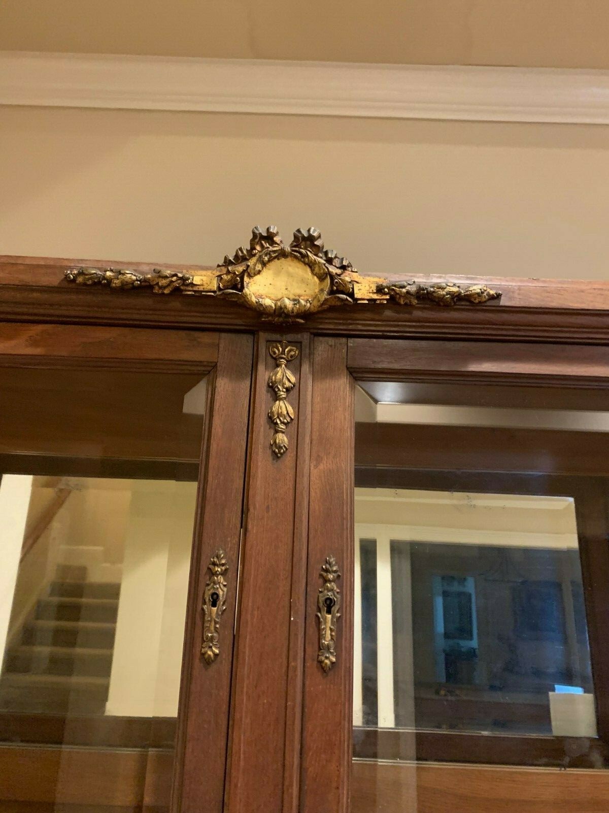 Antique Louis 16th Buffet made of Oak with Pink Marble and Gold Garland.