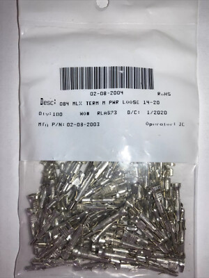 Molex 02-08-2004  connector pins          Male .084''  20-14 awg   100 pcs.