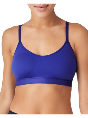 B.TEMPTD- Облегающий спортивный бюстгальтер без косточек синего цвета с ремешками на спине XS