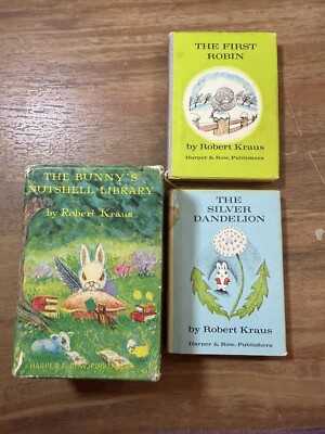 The Bunny's Nutshell Library by Robert Kraus 1965 Harper Row Box W/ 2 Mini Books