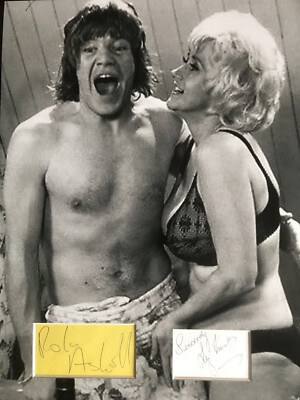 Robin Askwith Liz Fraser Confessions Of A Driving Instructor 16 X 12 Signed Card