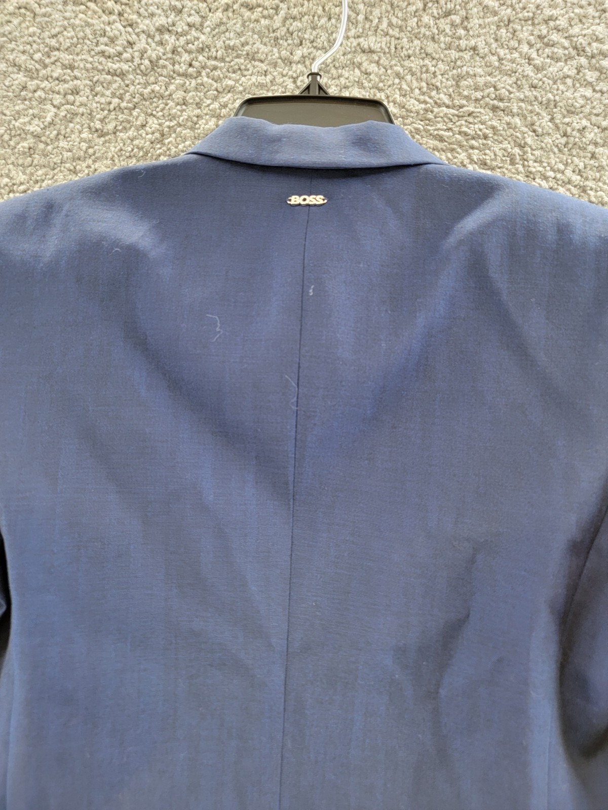 Pre-owned Hugo Boss Boss Jeniver Single Button Wool Blend Blazer Women's 6 Navy Flap Pockets L/s In Blue