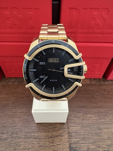 DIESEL Quartz Analog Gold DZ-1949 Stainless Men's Watch Used Good