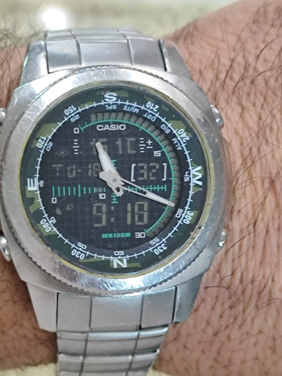 Vintage Casio Ana Digi Watch Amw 707 Mod 4392 THERMOMETER Working