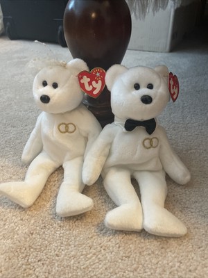 TY Beanie Baby Mr and Mrs 2001 Wedding Bears MINT CONDITION!