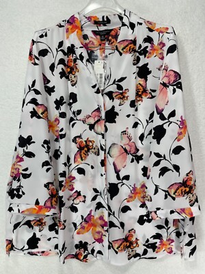 Investments Woman 2X Caroline Long Sleeve Button Up Shirt NWT