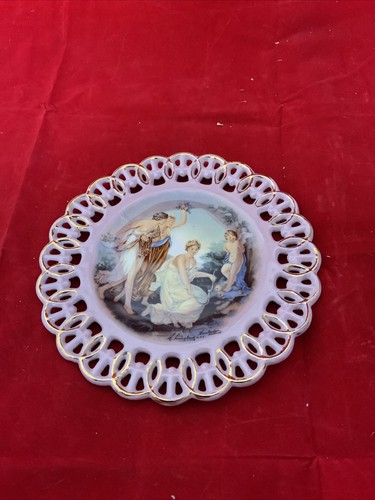 Amsterdam Holland Decorative Plate Victorian Pink Gold Trim M Langbwek Maybe 