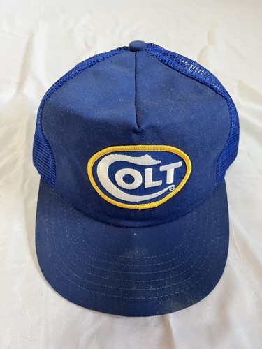 Vintage Colt Firearms Hat Snapback Cap Mesh Trucker Patch USA Gun Hunting 90s