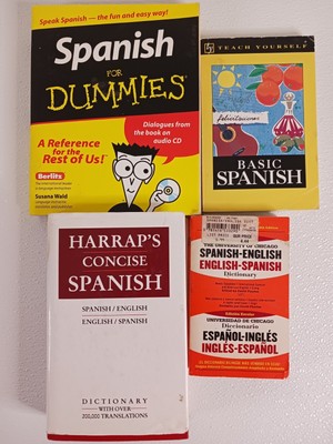 Spanish for Dummies Lot Of 4 Basic Spanish Harraps Concise Spanish To English 