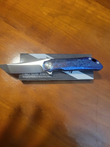 Blue/multi Color Ti Handle M390 Sabertooth Ts196color