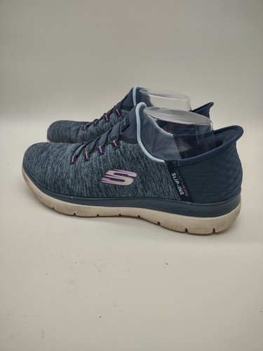 Skechers 149937 Navy/Purple Slip-Ins Air-Cooled Memory Foam  Sneaker Size 9