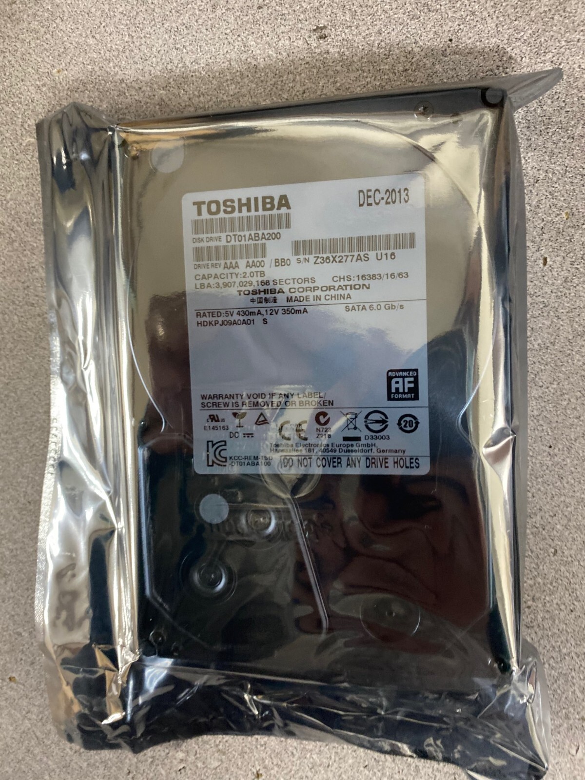 DT01ABA200 [2TB SATA600 5700]　TOSHIBA 3.5 HDD qqffhab Hard Drive Toshiba 2TB DT01ABA200 SATA III 5700RPM 32MB 3.5