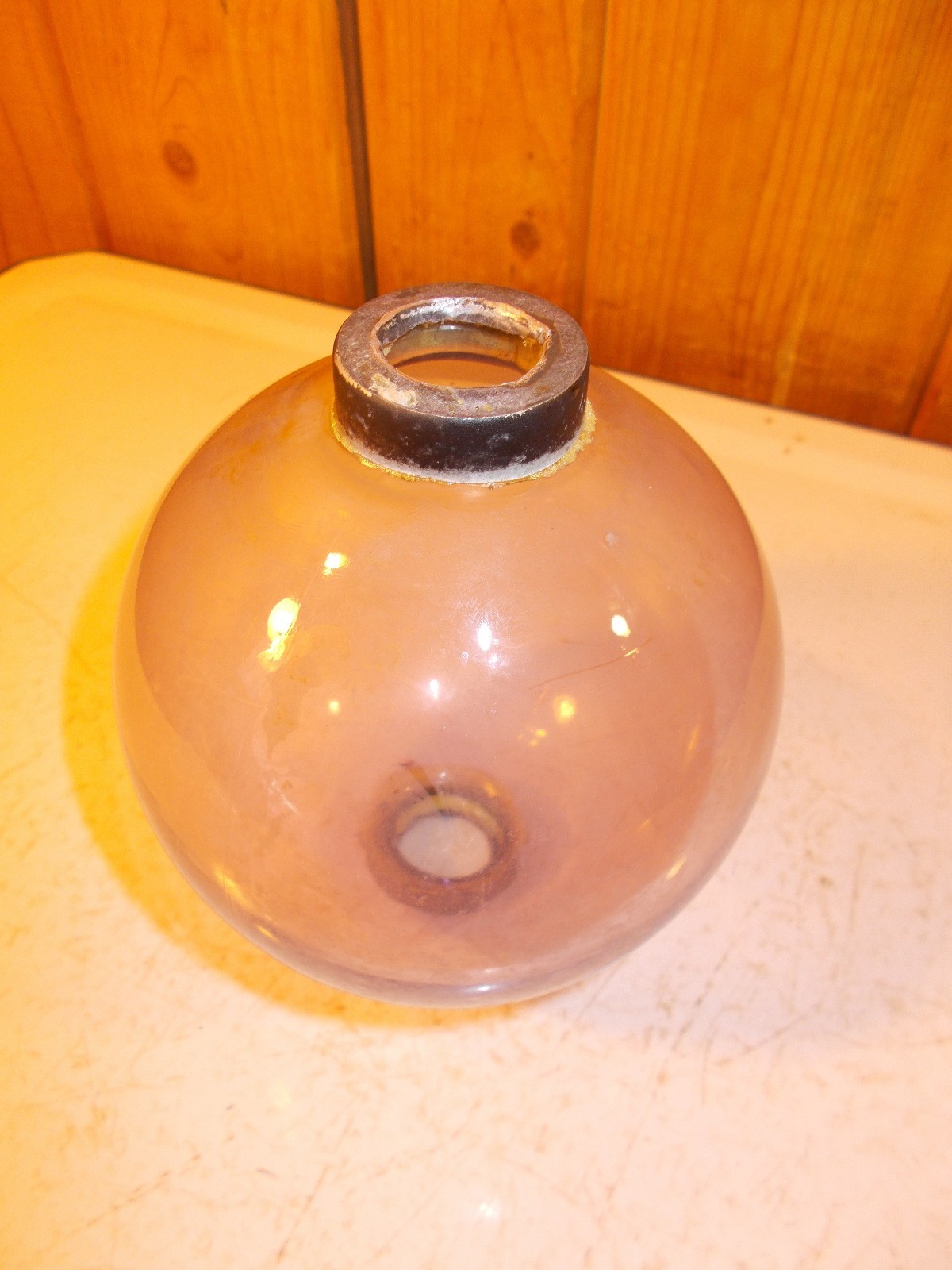 Antique Clear Purple Amethyst Glass Lightning Rod Ball