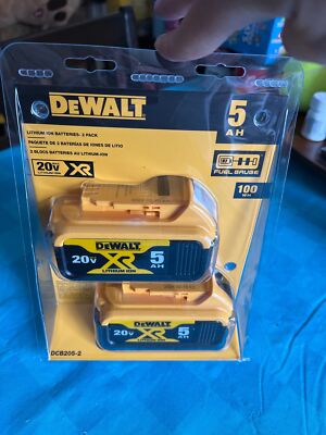 2PACK DEWALT DCB205 20V MAX XR 5AH LI-ION BATTERY PACKS jj