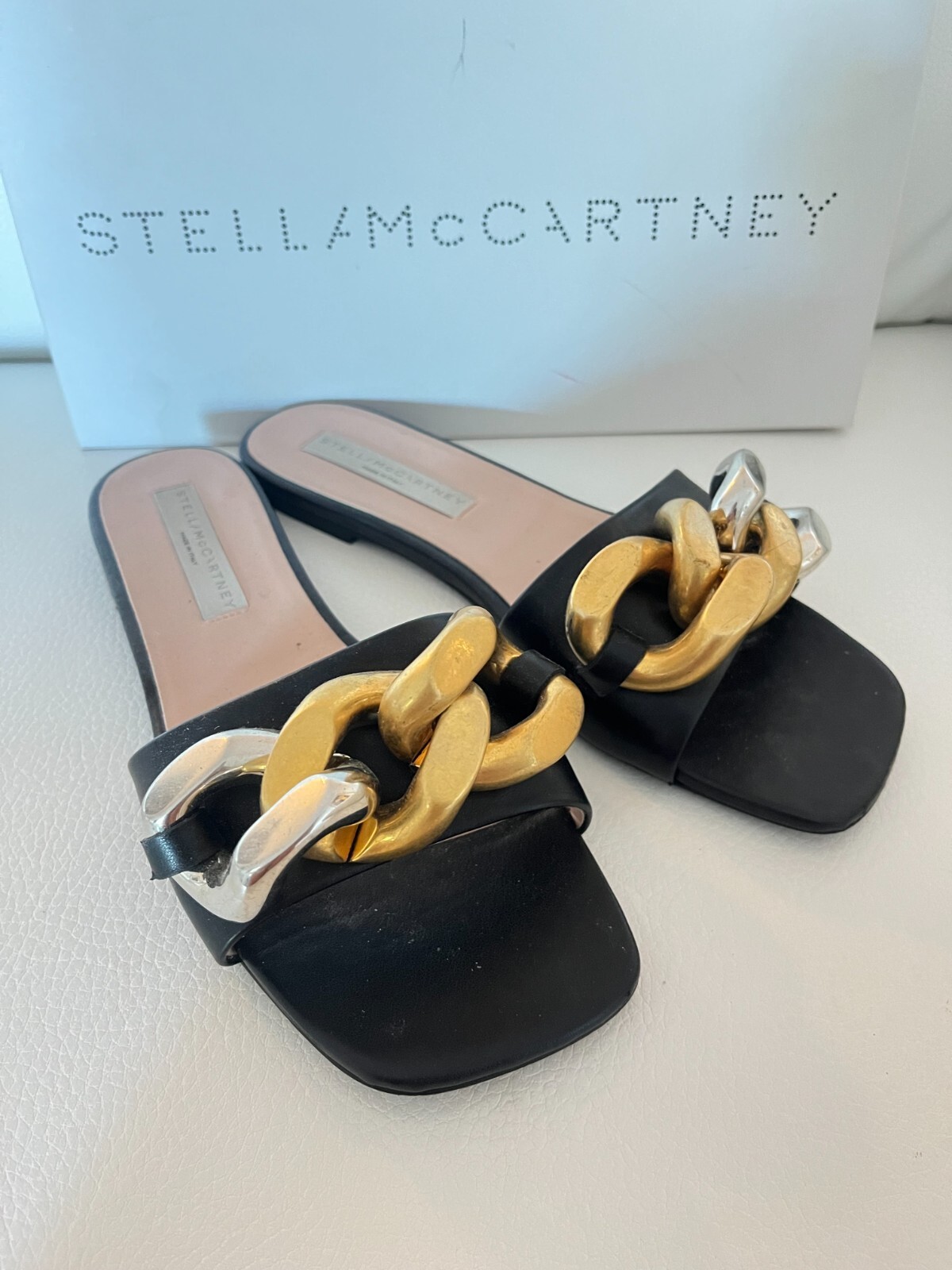 関税.送料込 STELLA MCCARTNEY Falabellaチェーン付サンダル ステラマッカートニー STELLA McCARTNEY ファラベラ チェーン