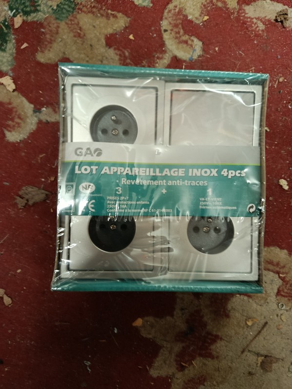 Kit Appareillage Electrique,X3 , Jamais Ouvert , Inox Et Deux Gris Anthracite