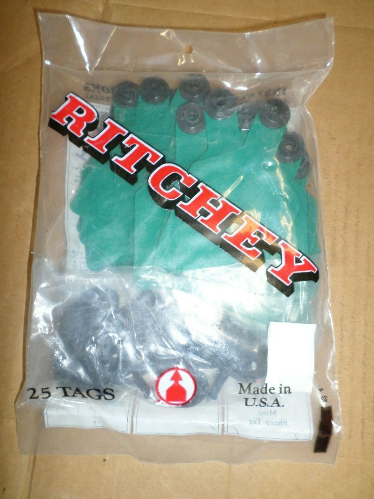 25 Ritchey Universal 3'' Blank Large Cattle Cow Calf Bull Ear Tags Green Y-Tex