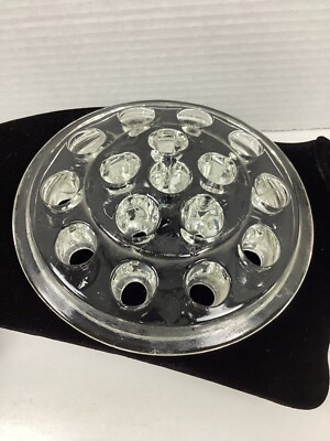 Vintage Glass Large Flower Frog 16 Hole Clear for Floral Arrangements 5'' round