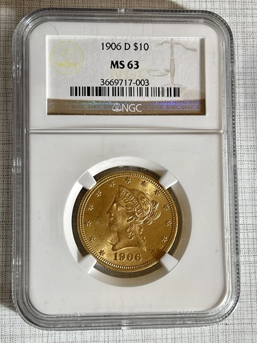 USA 1906D Liberty $10 Gold NGC MS63 SKU# 3477 | eBay