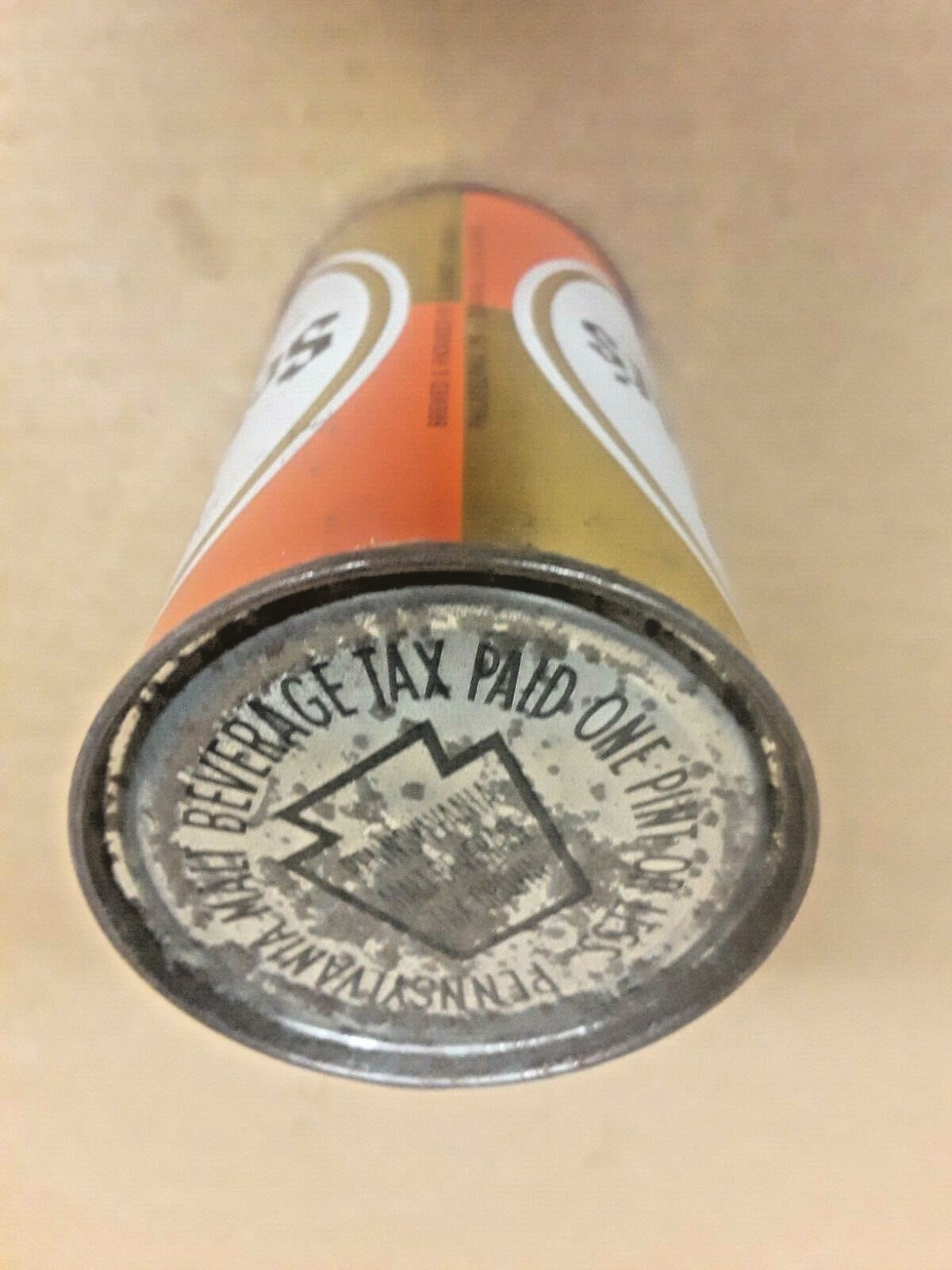 SCHMIDT'S OF PHILADELPHIA LIGHT BEER FLAT TOP BEER CAN PENNSYLVANIA TAX STAMP