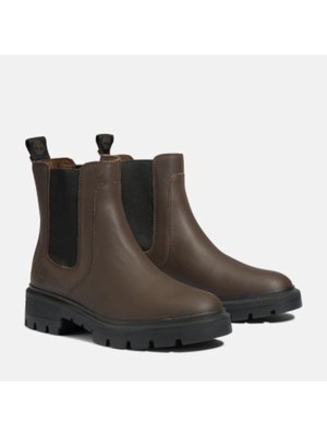 

TIMBERLAND Женские коричневые кожаные ботильоны Cortina Valley с круглым носком на блочном каблуке, размер 9 м, Коричневый, TB0A5T92V13