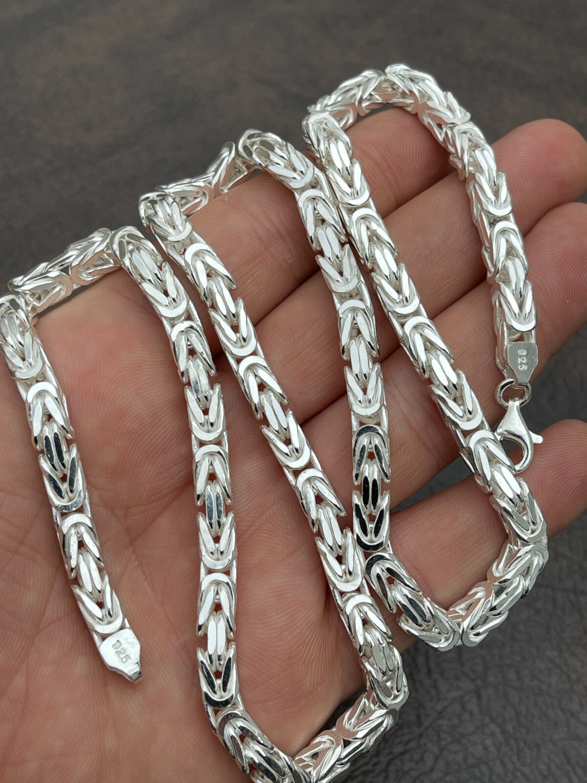 Pre-owned Silver Men's Byzantine Rope Chain Real Solid 925 Sterling  Necklace 6mm 18"-30"